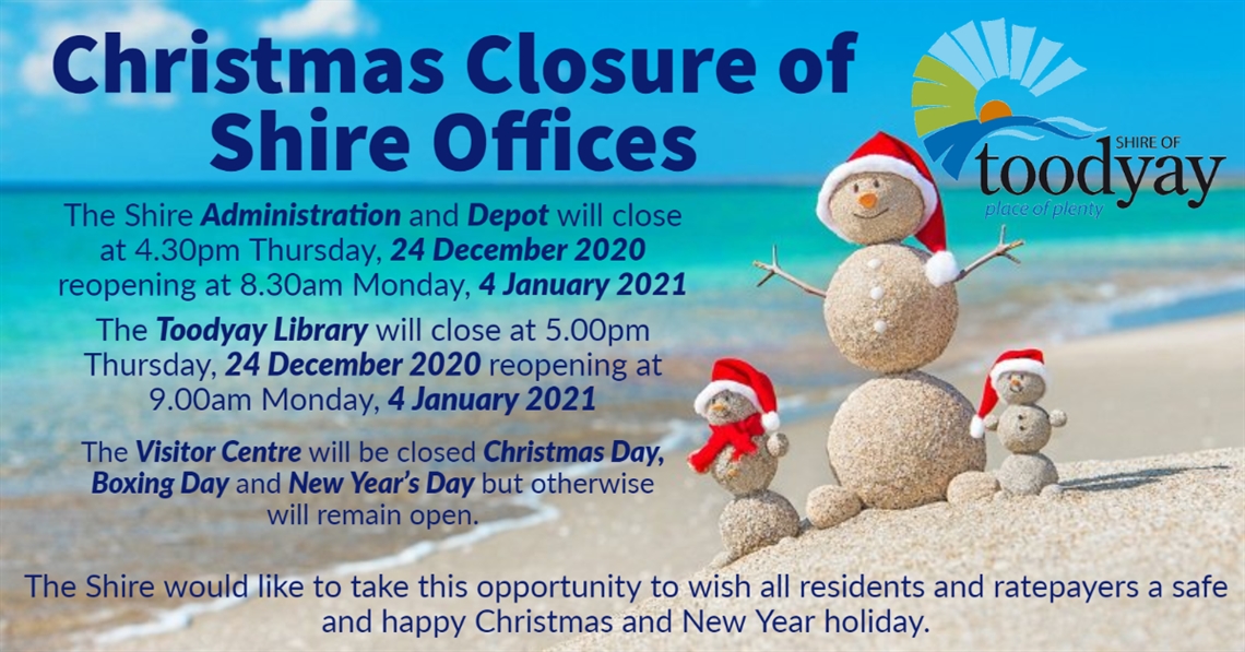 Christmas Closure of Shire Offices